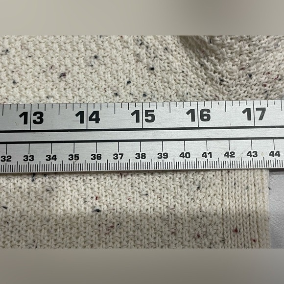 LOFT Knit Sweater Women's Small Cream Speckled Round Neck Pullover - Picture 4 of 5